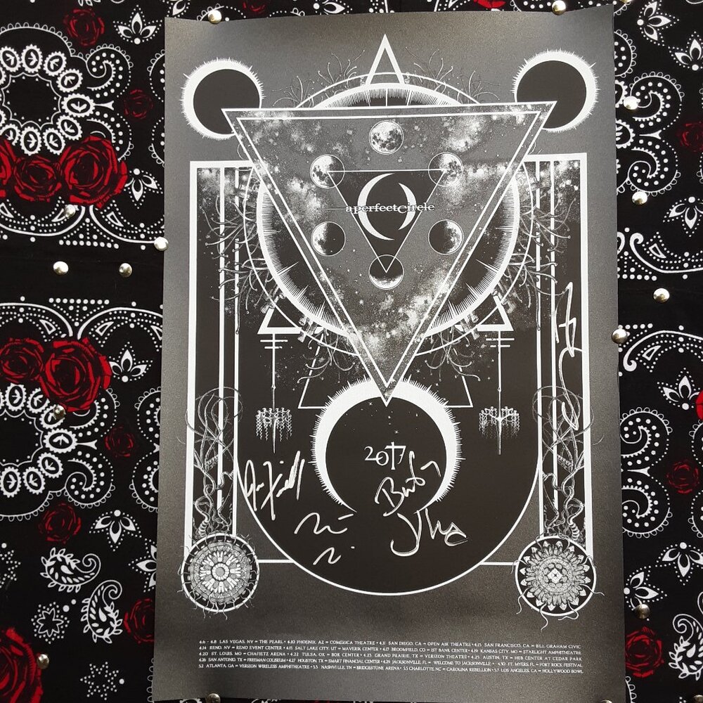 A Perfect Circle 2017 Concert Poster Signed 14"W 24th"L